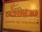 Schrod cooked to perfection  fiberboard sign staining 25 1/2