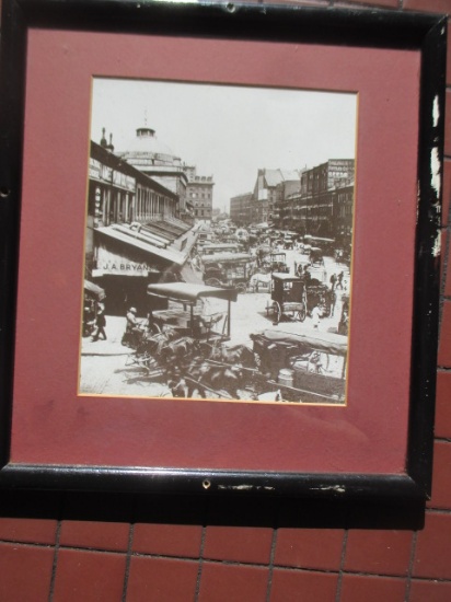 Framed Quincy Market photo of earlier times Frame 13 1/2" X 12"