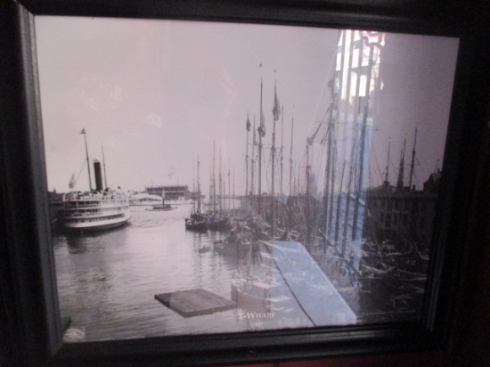 t-Wharf 1900 Society for Preservation N.E. Antiquities photo Frame 19" X 23"