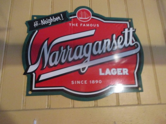 Narragansett metal sign 12 1/2" X 15"