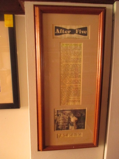 After Five Night Life Durgin Park article Frame 22" X 10 1/2"