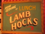 Lamb hocks lunch sign paint on chalkboard 24