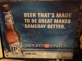 Miller Light Sports Center metal sign 30