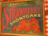 Famous Strawberry Shortcake  fiberboard sign staining 25 1/2