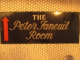 Peter Faneiul Room 1 black, tin sign - light scratches