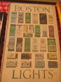 Boston Lights signed poster of restaurant matchbooks 18