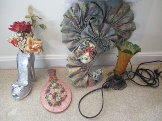 Boudoir Lamp 8" & Assorted Decorations