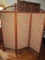 3 Section Floral Fabric Wood Framed Dressing Screen 63