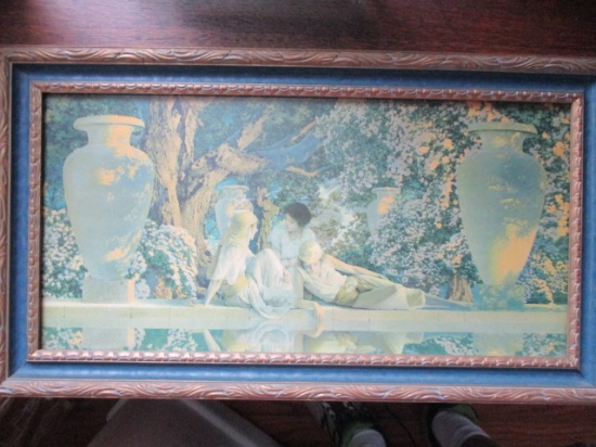 Maxfield Parrish "Garden of Allah" Lithograph - Some fading Period Frame - Frame 11 1/2" x 20 1/2"