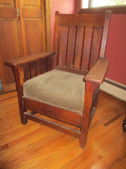 Oak Upholstered Armchair