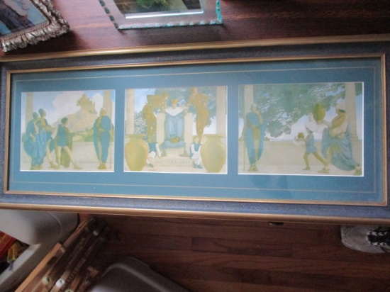 Maxfield Parrish Old King Cole Triptych (Some Fading) Frame - 12 3/4" x 31"