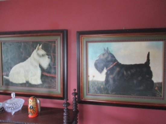 Pair of Scottie Dog Paul Stagg Giclees - Frame 26" x 32"
