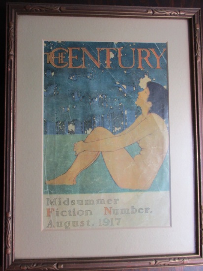 1917 Maxfield Parrish The Century Magazine Cover - Cover has creasing - Frame 13" x 10"