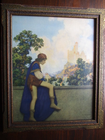 Maxfield Parrish "The Knave Watchers Violette Departing" "The House of Art NY" - Frame 14 x 11 1/2"\