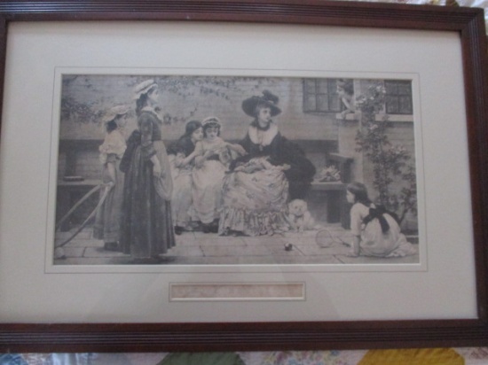 School Revisited Engraving Matted and Framed - Frame 19" x 28 1/2"