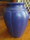 Matte Blue Art Pottery Vase 9