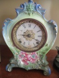 Royal Bonn German Porcelain Clock with Ansonia Brass Works 12