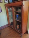 Oak China Cabinet with Paw Feet and Lion Heads 46