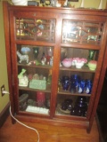 Quartersawn Oak and Other Oak China Cabinet with 2 Sliding Glass Doors - 35 1/2