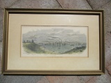 City of Providence from Southern Suburbs Colored Engraving - Frame 9