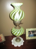 Swirl Glass, Marble Base Table Lamp 18