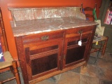 Oak Buffet Marbletop with backsplash 44