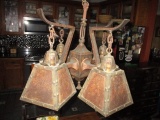 Arts and Crafts 4 Lamp Chandelier 20