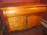 Birds Eye Maple Commode Top Drawer, 2 Side Drawers and 2 Doors