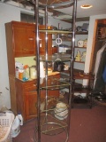 Metal and glass shelf unit 78