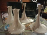 Beleek candleholders with boxes and Newman Ceramics Candleholders