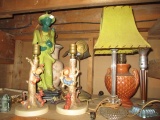 Hummel, Retro Chalkware,and other Lamps and Porcelain Socket for Bulbs