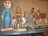 Bozo, Hunter Rye and Other Chalkware Figures - as found