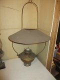 Brass Oil Lamp With Tin Shade No Chimney 33