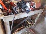 Plastic Cart with Saws and Other Tools