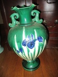 Green, Cobalt Blue and White Vase (as found)