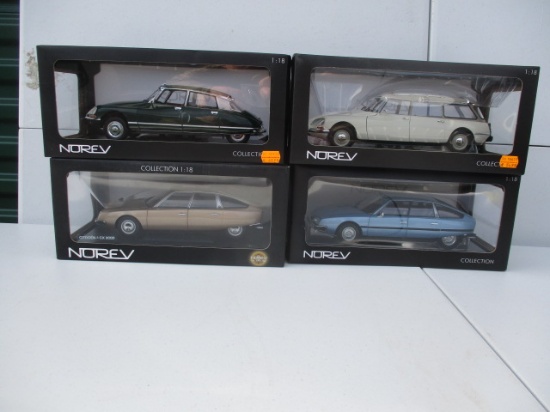 Norev Citroen DS 23 Pallas, Break 21, CX 2000 and CX 2400 GTI 1:18 Die Cast Cars in Boxes