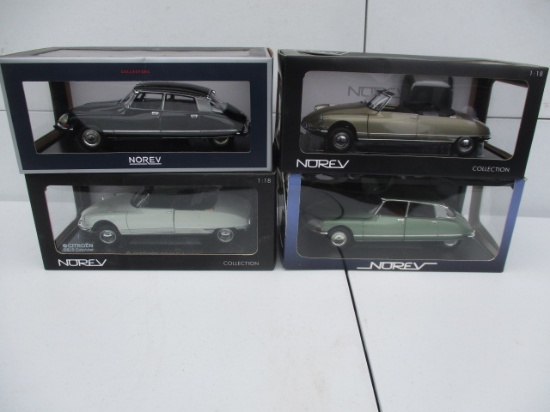 Norev Citroen 2 - DS 19 Cabriolets and 2 - DS 23 1:18 Die Cast Cars