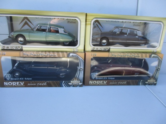 Novev 2 Citroen D5 23 Cars and 2 Peugeot 402 Eclipse Cars 1:18 Diecast MIB