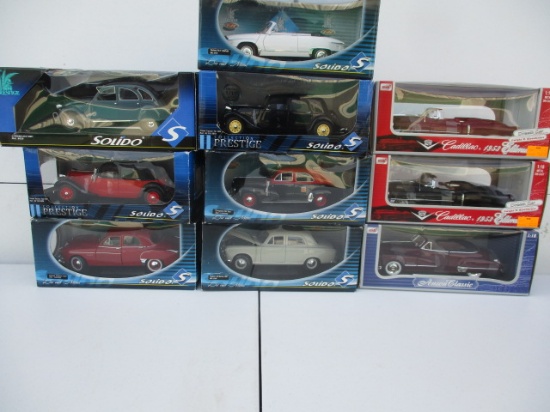 7 Solido and 3 Anson Diecast Cars 1:18 Scale MIB