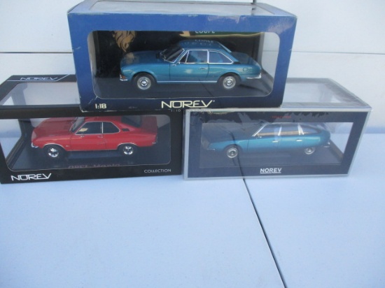 3 Novev 1:18 Scale Diecast Cars Peugeout 504 Coupe Opel Manta and Citroen CX MIB