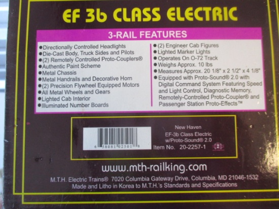 MTH New Haven EF-3b Class Electric w/ Proto-Sound 2.0 No. 20-2257-1 Engine MIB