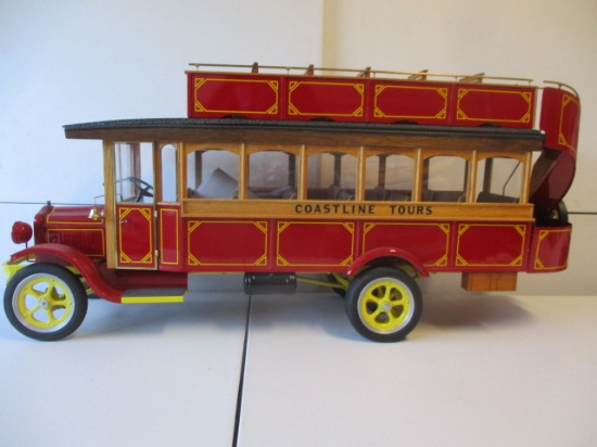 Coastline Tours Double Decker Metal and Wood Double Decker Bus Approximately 40" by King K