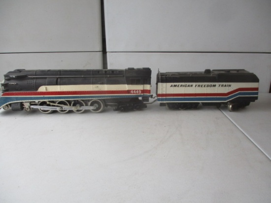 American Freedom Train - Engine Marked 4449 Cast Iron, Front of Engine 1776 Engine 22" Tender 13 1/2