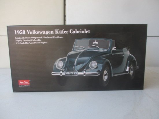 Sunstar 1958 Volkswagen Kafer Cabriolet 1:12 Scale Limited Edition MIB