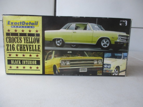 Exact Detail Replicas 1965 Crocus Yellow Z-16 Chevelle 396 Turbo Jet Black Interior 1:18 Scale.