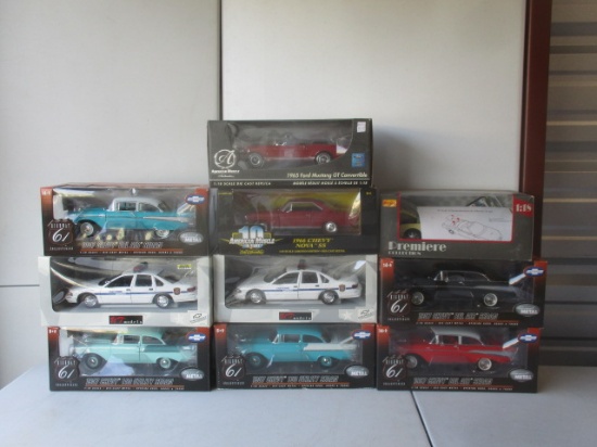 10 Diecast Autos: 1:18 Scale by Highway 61, Ertl Collectibles, UT Models, etc. Cars Include: