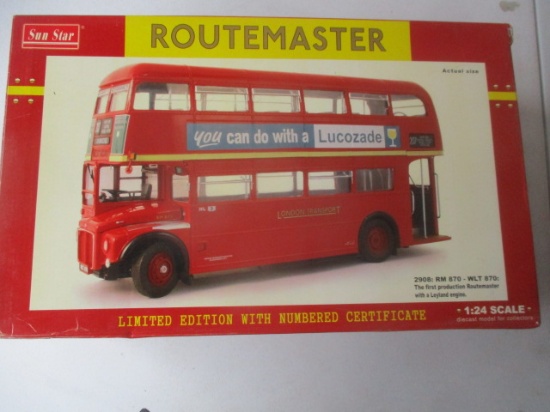 Sun Star Routemaster 1:24 Scale London Transport Limited Edition w/numbered Certificate First