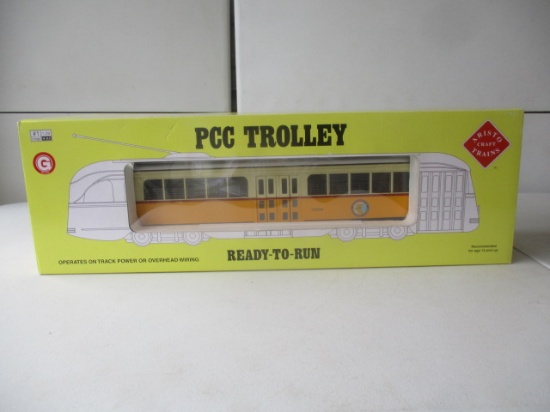 Aristo Craft Trains #1 Gauge 1:29 Scale PCC Trolley ART 23303 MBTA Trolley.