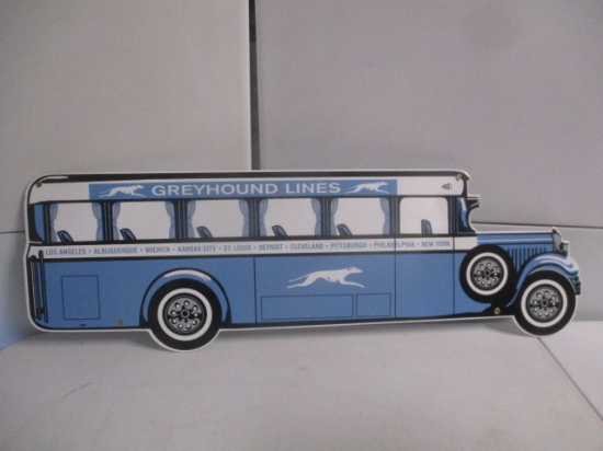 Reproduction Enamel Sign Greyhound Lines 36" x 11 3/4"