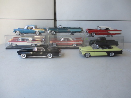 8 - 1:24 Scale Diecast; . Autos Include: Danbury Mint, Desoto, Franklin Mint, 1956 Continental Mark,